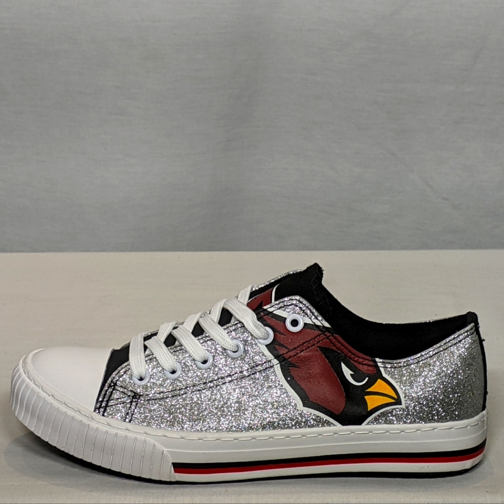 NEW Foco NFL Arizona Cardinals Womens Glitter Low Top Canvas Sneaker Sz 9